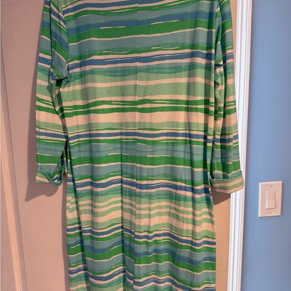 Lilly Pulitzer Linden Dress Seaspray Blu Blue Sea Stripe XL - Picture 2 of 4